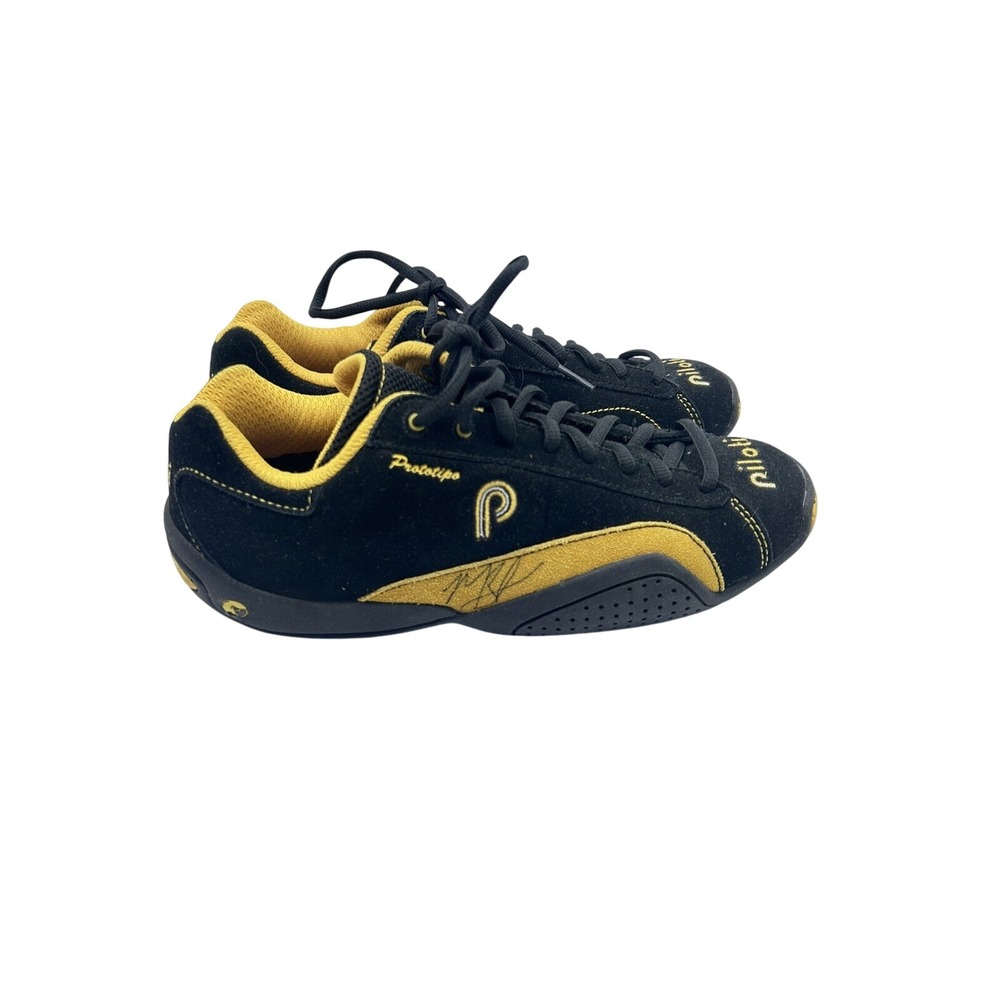 Piloti Men's Prototipo Sport Driving Shoe Signed Yellow Black Suede Leather US 7